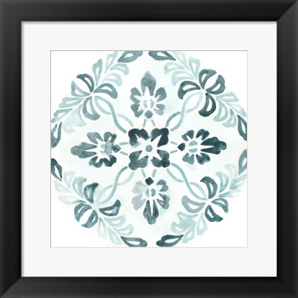 Framed Aqua Medallions II Print