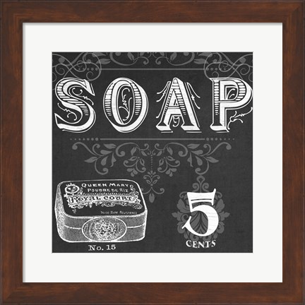 Framed Chalkboard Bath Signs I Print