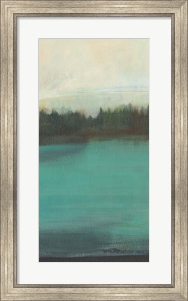 Framed Teal Lake View I Print