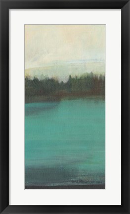 Framed Teal Lake View I Print