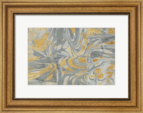 Framed Marbled Abstract Neutral Print