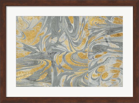 Framed Marbled Abstract Neutral Print