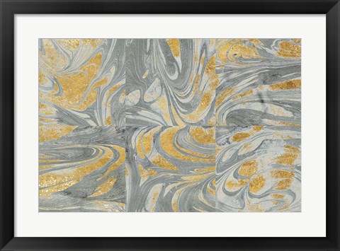 Framed Marbled Abstract Neutral Print