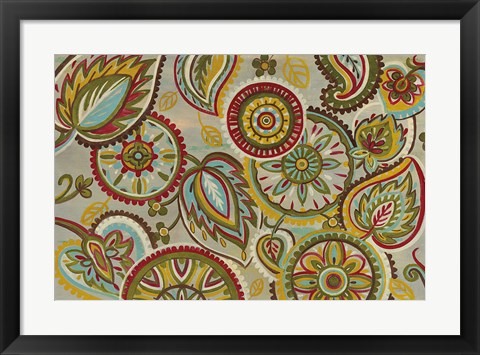 Framed Elegant Mandalas Dark Green Print