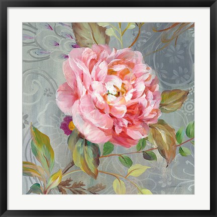 Framed Peonies and Paisley II Print