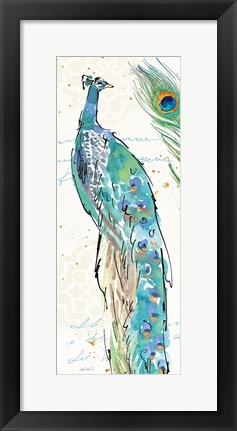 Framed Peacock Garden IV Print