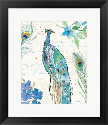 Framed Peacock Garden II Print