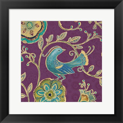 Framed Bohemian Wings IX Aubergine Print