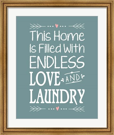 Framed Endless Love and Laundry - Blue Print