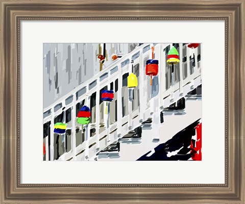 Framed Vibrant Buoys IV Print