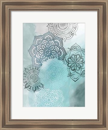 Framed Ink Blot Mandala I Print