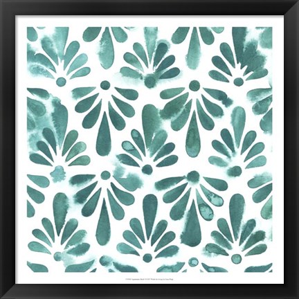 Framed Aquamarine Motif I Print