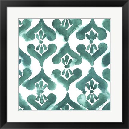 Framed Aquamarine Motif II Print