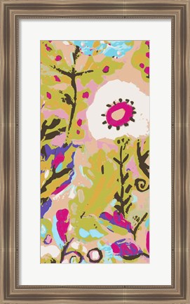 Framed Pink Boho Floral II Print