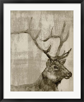 Framed Sepia Elk Print