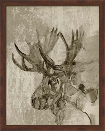 Framed Sepia Moose Print