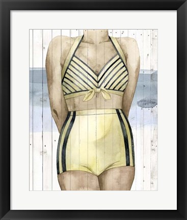 Framed Bygone Bathers III Print