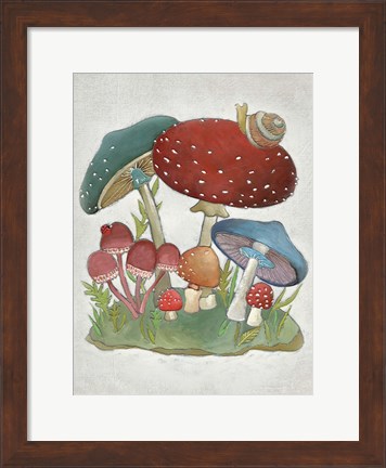 Framed Mushroom Collection I Print