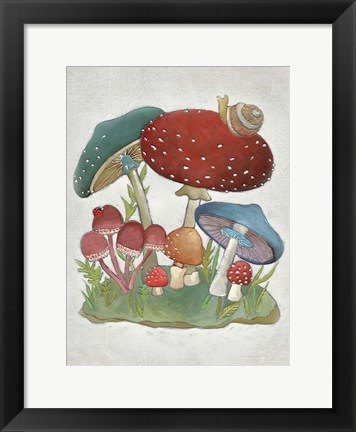 Framed Mushroom Collection I Print