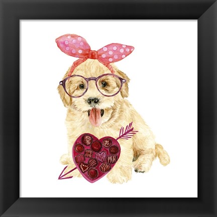 Framed Valentine Puppy IV Print