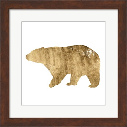 Framed Brushed Gold Animals II Print