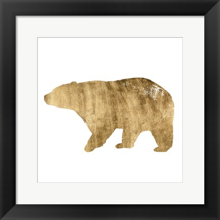 Framed Brushed Gold Animals II Print