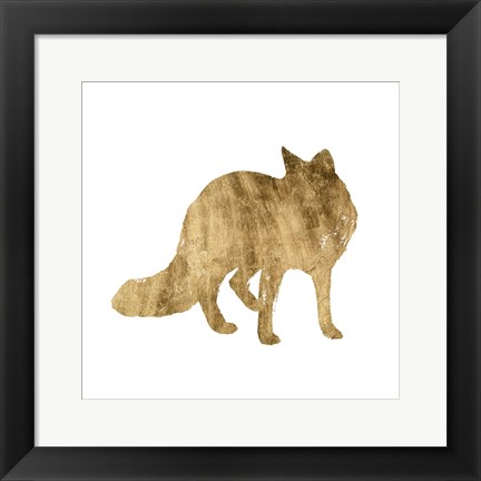 Framed Brushed Gold Animals III Print