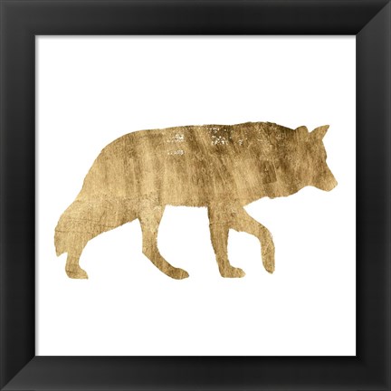 Framed Brushed Gold Animals IV Print