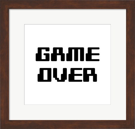 Framed Game Over  - White Print