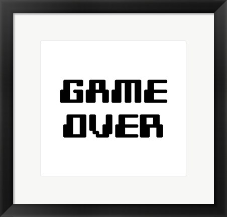 Framed Game Over  - White Print