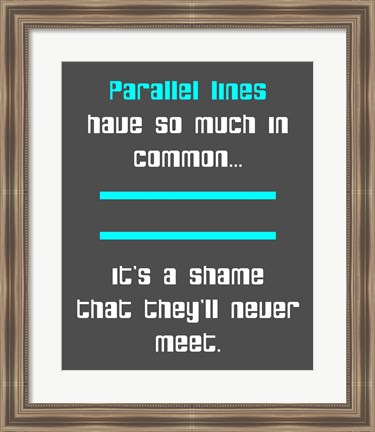 Framed Math Joke  - Gray and Cyan Print