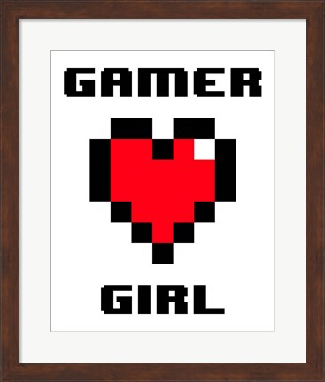 Framed Gamer Girl  - White Print