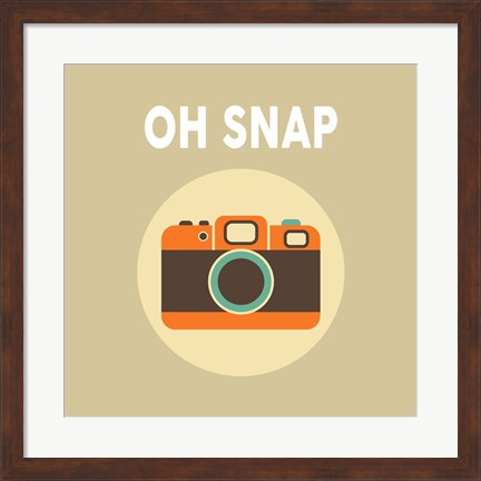 Framed OH SNAP Camera Beige Print