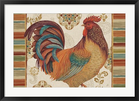 Framed Rooster Rainbow IVA Print