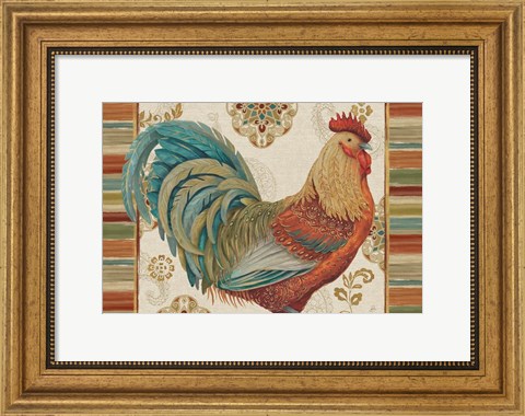 Framed Rooster Rainbow IIIA Print