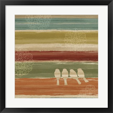 Framed Mumbai Rainbow Birds III Print