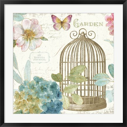 Framed Rainbow Seeds Floral Birdcage III v2 Print