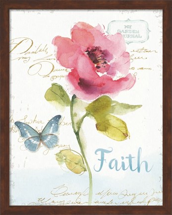 Framed Rainbow Seeds Floral VI Faith Print