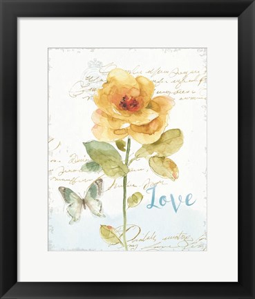 Framed Rainbow Seeds Floral VIII Love Print