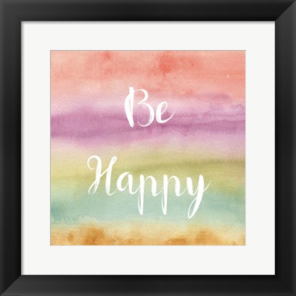 Framed Rainbow Seeds Painted Pattern XIV Happy Print