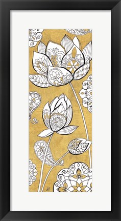 Framed Color my World Lotus II Gold Print