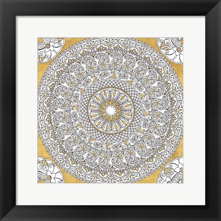 Framed Color My World Mandala I Gold Print