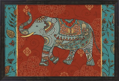 Framed Elephant Caravan IIM Print