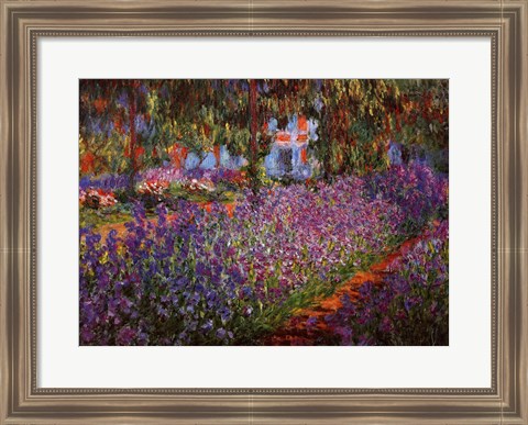 Framed Artist&#39;s Garden at Giverny, c.1900 Print