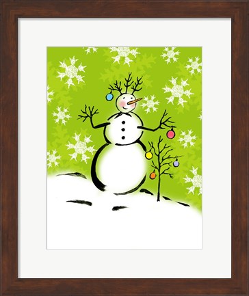 Framed Silly Snowmen IV Print