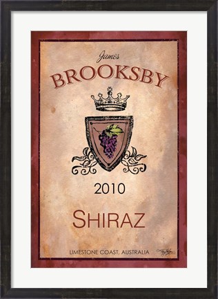 Framed Still Life Wine Label III Print