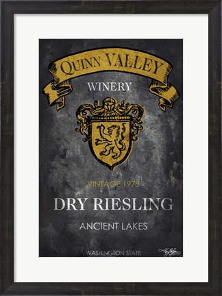 Framed Still Life Wine Label IV Print