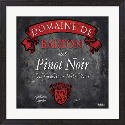 Framed Still Life Wine Label Square VIII Print