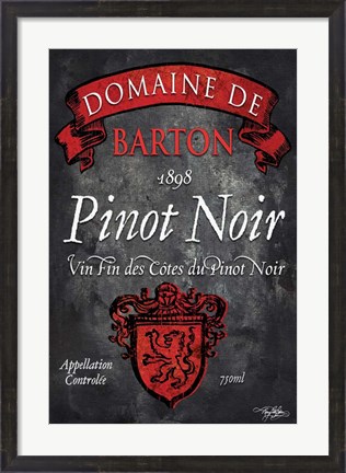 Framed Still Life Wine Label VIII Print