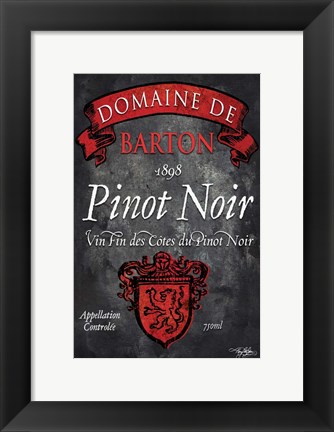 Framed Still Life Wine Label VIII Print